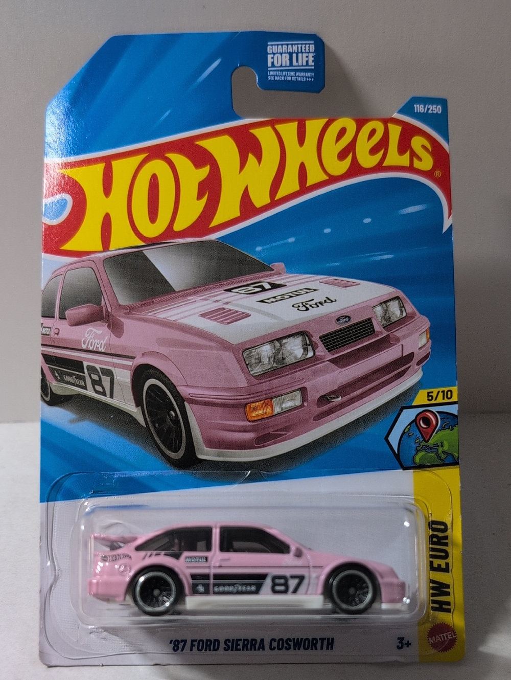 Hot Wheels 87 Ford Sierra Cosworth HW Euro Pink Mattel NEW Ships In Box